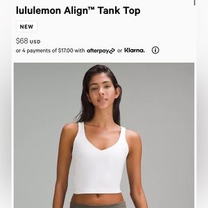 Lulu Lemon Align Tank- White